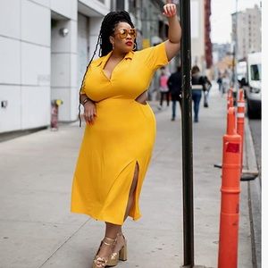 The Drop Women's Mango Polo Elbow Sleeve Cutout Dress